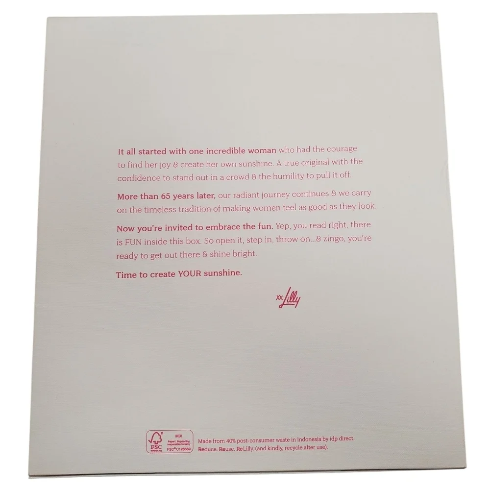 Lilly Pulitzer White Box with Pink Accents